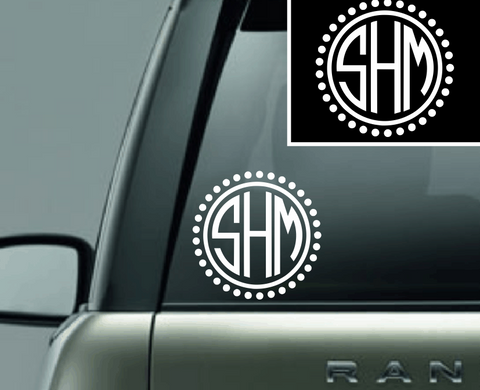 Circle Monogram Vinyl Decal