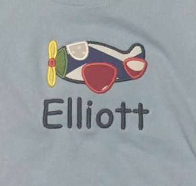 Custom Prop Plane Applique Design