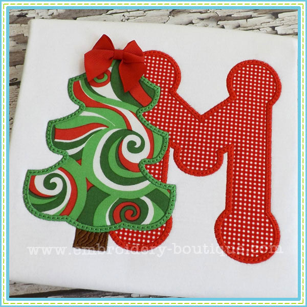 Custom Christmas Tree Alpha Applique Design