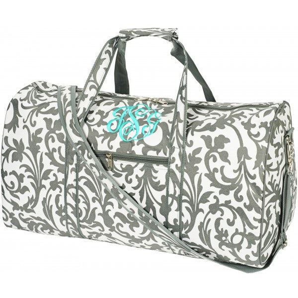 Grey Floral Duffle Bag